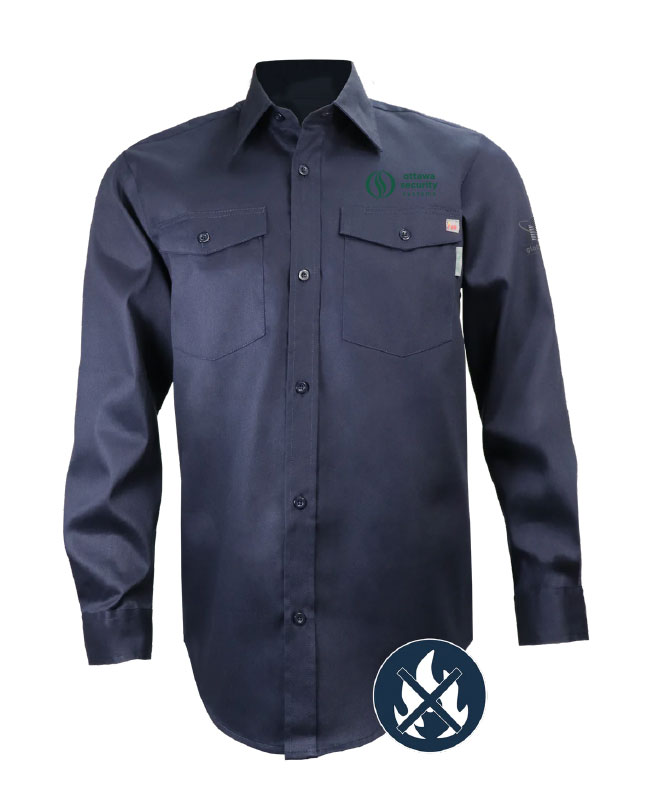 OSSC - 629FR Unisex Flame Retardant Long Sleeve Shirt (NAVY) - 13212 (AVG) + 13122-4 (MG)